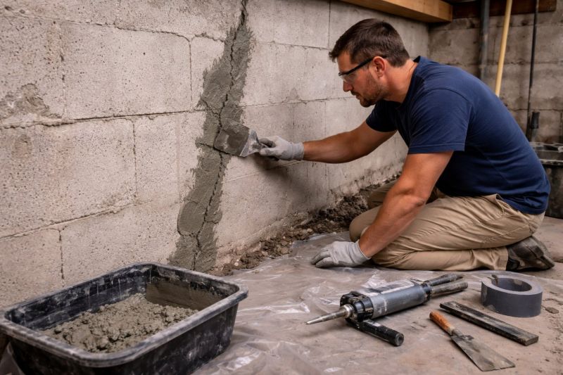 Cracked Basement Floor Repair in Greenville, SC